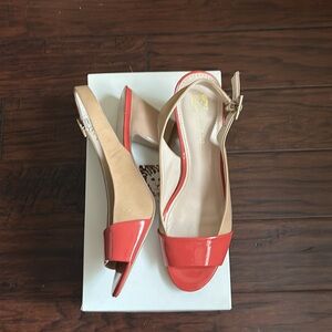 And Klein chunky heel shoes